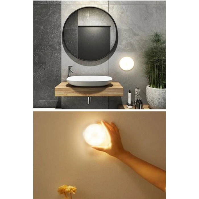 TUFEYO Hareket Sensörlü Usb Şarjlı Spot Lamba Mıknatıslı ve Yapışkanlı Gün Işığı Renk Led