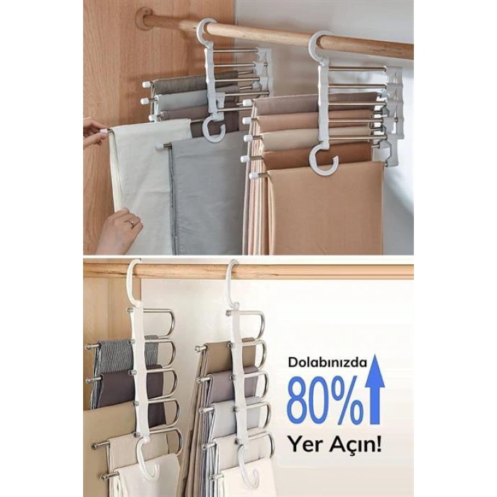 TUFEYO  Hareketli Dolap İçi Pantolon Kravat Şal Askı Sistemi Düzenleyici Katmanlı Askılık Organizer