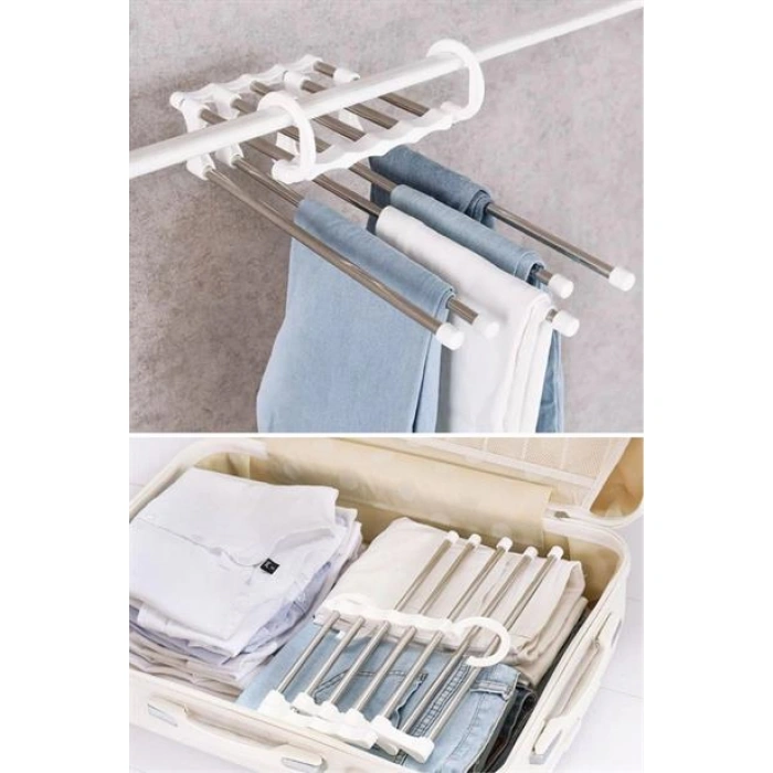 TUFEYO  Hareketli Dolap İçi Pantolon Kravat Şal Askı Sistemi Düzenleyici Katmanlı Askılık Organizer