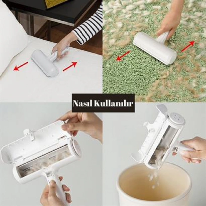 TUFEYO Hazneli Kedi Köpek Evcil Hayvan Kazak Kıyafet Elbise Halı Yatak Tüy Temizleyici Kıl Toz  Top