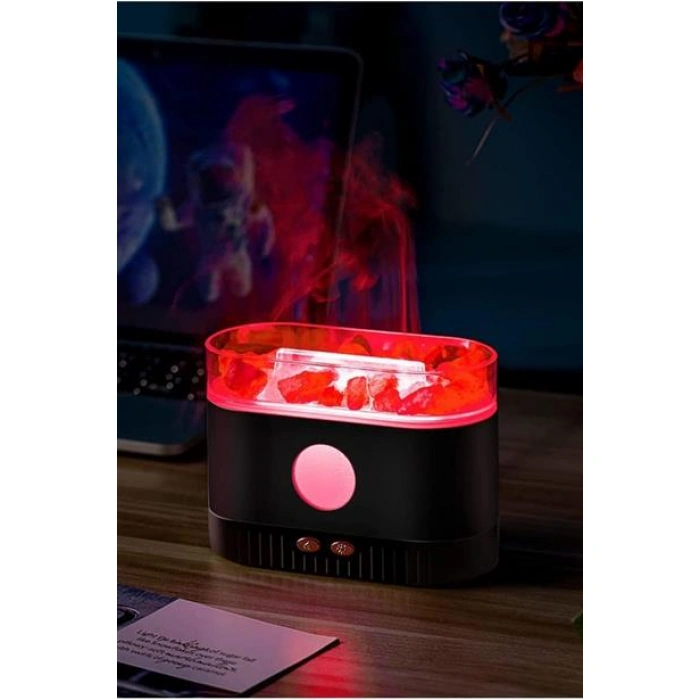 TUFEYO Himalaya Tuzlu Renkli Led Aydınlatmalı 200ml Hava Nemlendiricili Aromaterapi Difüzörü