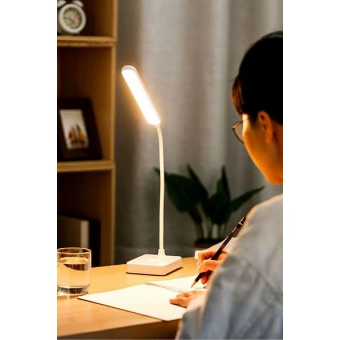 TUFEYO İnce Uzun USBli Dokunmatik 3 Kademeli 360 Derece Özel Göz Korumalı led Lityum Masa Lambası