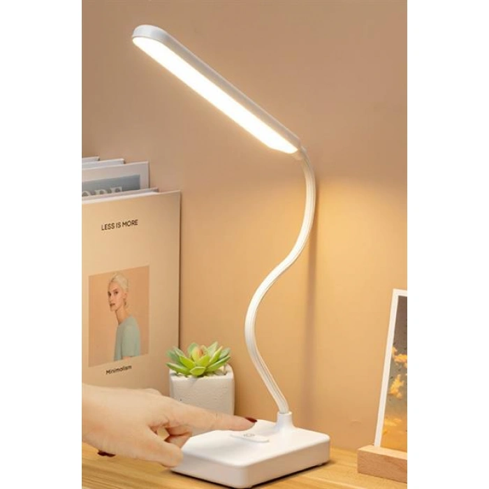 TUFEYO İnce Uzun USBli Dokunmatik 3 Kademeli 360 Derece Özel Göz Korumalı led Lityum Masa Lambası