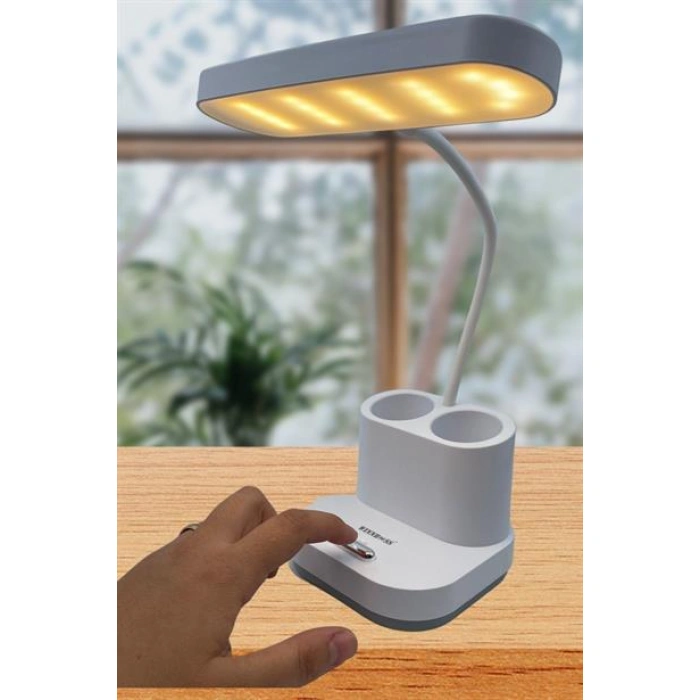 TUFEYO Kalemlikli USBli Dokunmatik 3 Kademeli 360 Derece Özel Göz Korumalı led Lityum Masa Lambası
