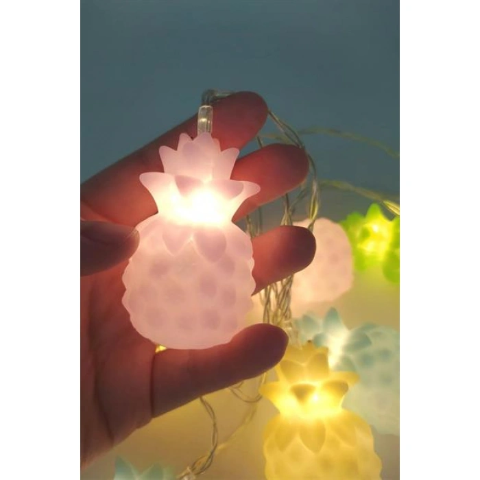 TUFEYO Karışık Renk Dekoratif Ananas Dolama 10’lu Şerit Led Işık Zinciri