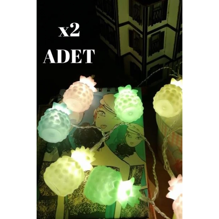 TUFEYO Karışık Renk Dekoratif Ananas Dolama 10’lu Şerit Led Işık Zinciri