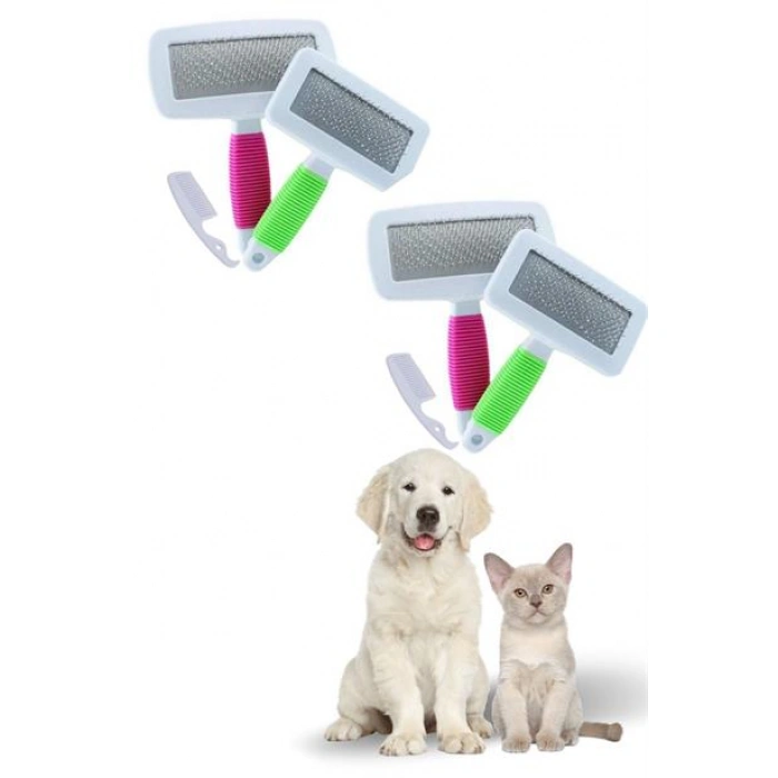 TUFEYO Kedi Köpek Telli Küçük Boy Tüy Bakım Seti Evcil Hayvan Tarama Fırçası