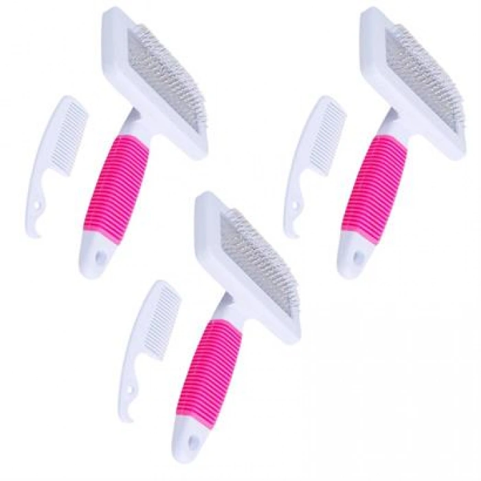 TUFEYO Kedi Köpek Telli Küçük Boy Tüy Bakım Seti Evcil Hayvan Tarama Fırçası