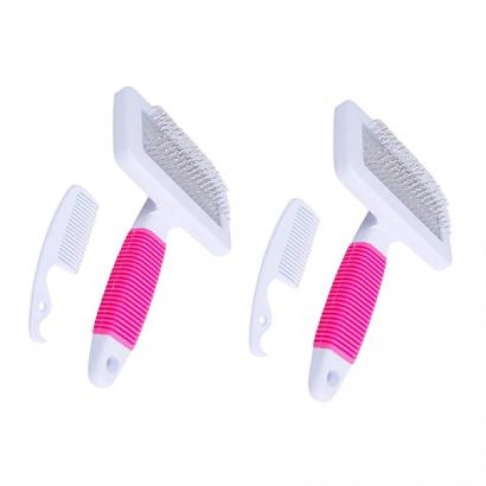 TUFEYO Kedi Köpek Telli Küçük Boy Tüy Bakım Seti Evcil Hayvan Tarama Fırçası