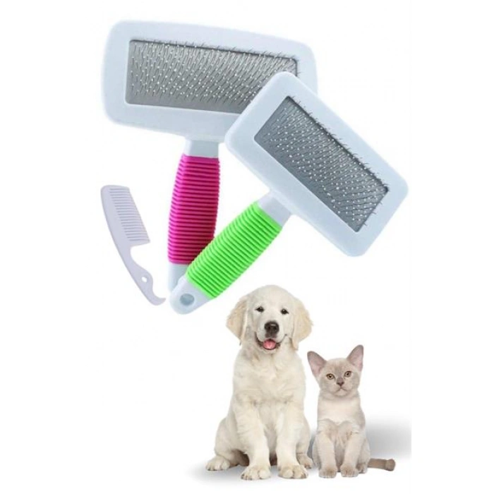 TUFEYO Kedi Köpek Telli Küçük Boy Tüy Bakım Seti Evcil Hayvan Tarama Fırçası