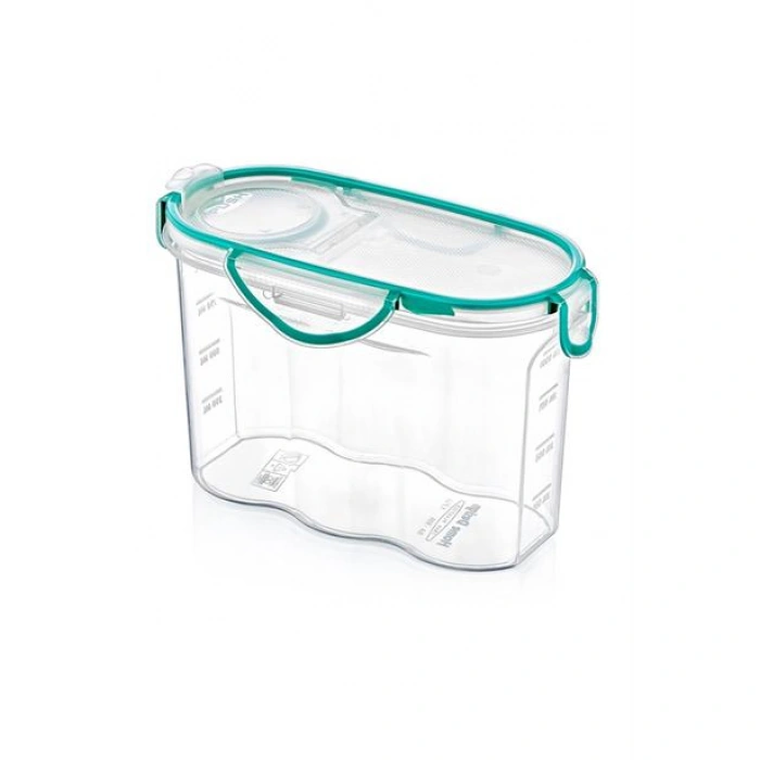 TUFEYO Kilitli Kapaklı Contalı Hava,Su Sıvı Geçirmez 1,2 Litre Erzak Saklama Kabı-SA580