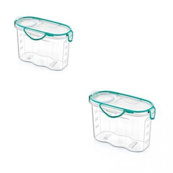 TUFEYO Kilitli Kapaklı Contalı Hava,Su Sıvı Geçirmez 1,2 Litre Erzak Saklama Kabı-SA580