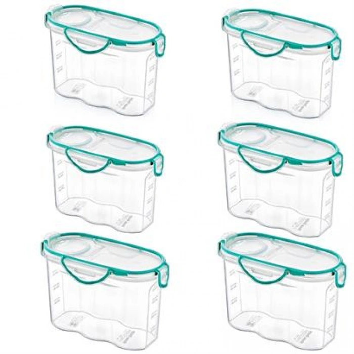 TUFEYO Kilitli Kapaklı Contalı Hava,Su Sıvı Geçirmez 1,2 Litre Erzak Saklama Kabı-SA580