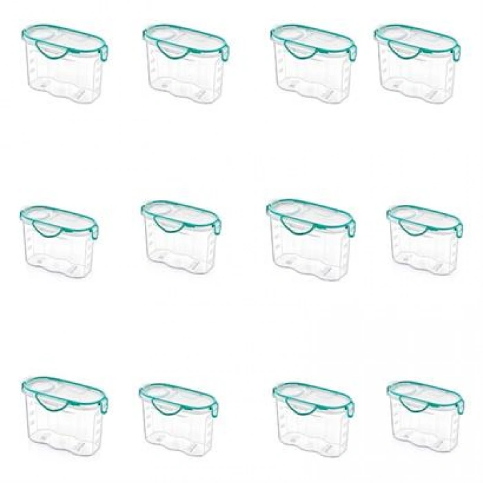 TUFEYO Kilitli Kapaklı Contalı Hava,Su Sıvı Geçirmez 1,2 Litre Erzak Saklama Kabı-SA580