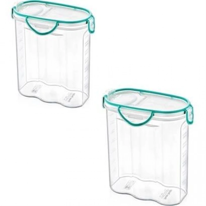 TUFEYO Kilitli Kapaklı Contalı Hava,Su Sıvı Geçirmez 1,7 Litre Erzak Saklama Kabı-SA585