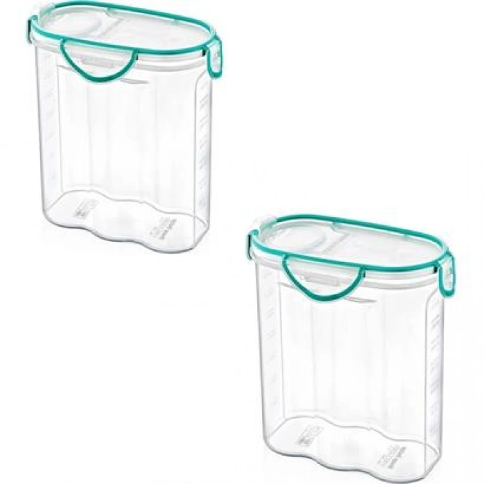 TUFEYO Kilitli Kapaklı Contalı Hava,Su Sıvı Geçirmez 2,4 Litre Erzak Saklama Kabı-SA590