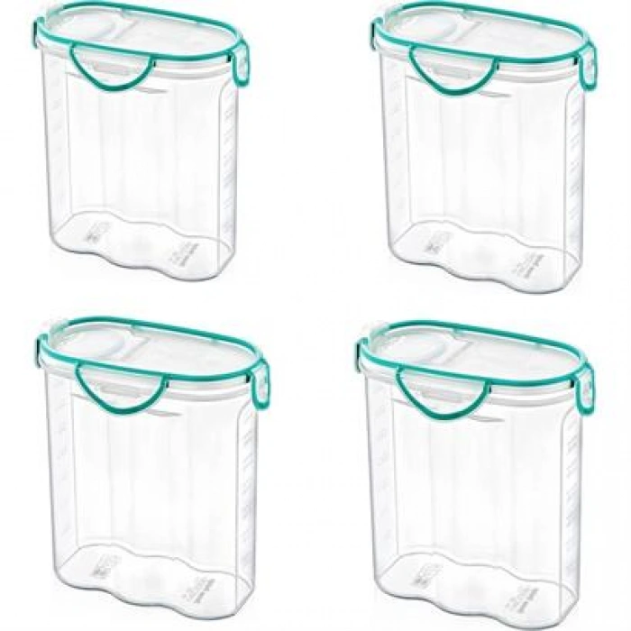 TUFEYO Kilitli Kapaklı Contalı Hava,Su Sıvı Geçirmez 2,4 Litre Erzak Saklama Kabı-SA590