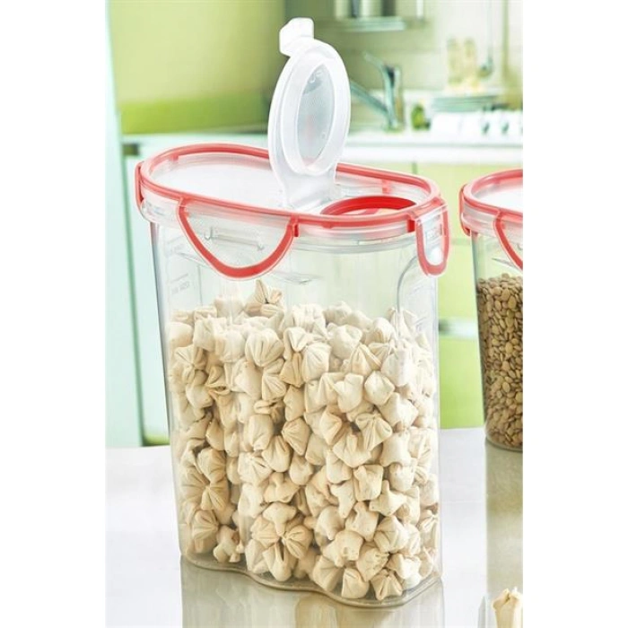 TUFEYO Kilitli Kapaklı Contalı Hava,Su Sıvı Geçirmez 2,4 Litre Erzak Saklama Kabı-SA590