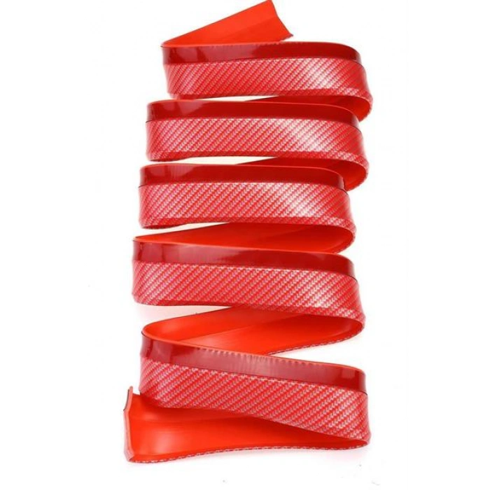 TUFEYO Kırmızı Renkli 2,5 Metre Araba Oto Ön Tampon Koruyucu Kauçuk Pratik Tampon Şerit Bant Döşeme