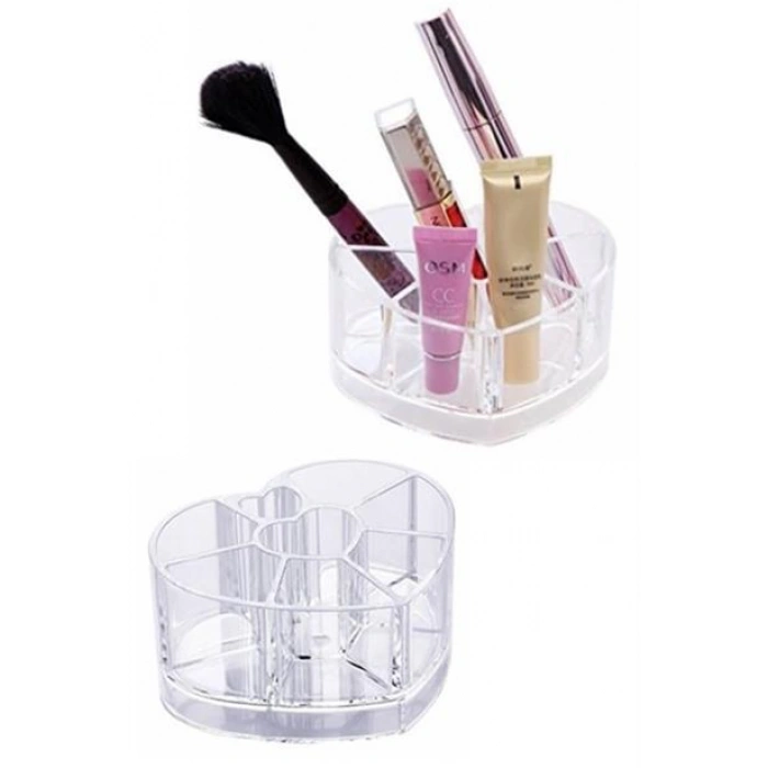TUFEYO Kozmetik Makyaj Malzemesi Düzenleyici Kalpli Akrilik Organizer
