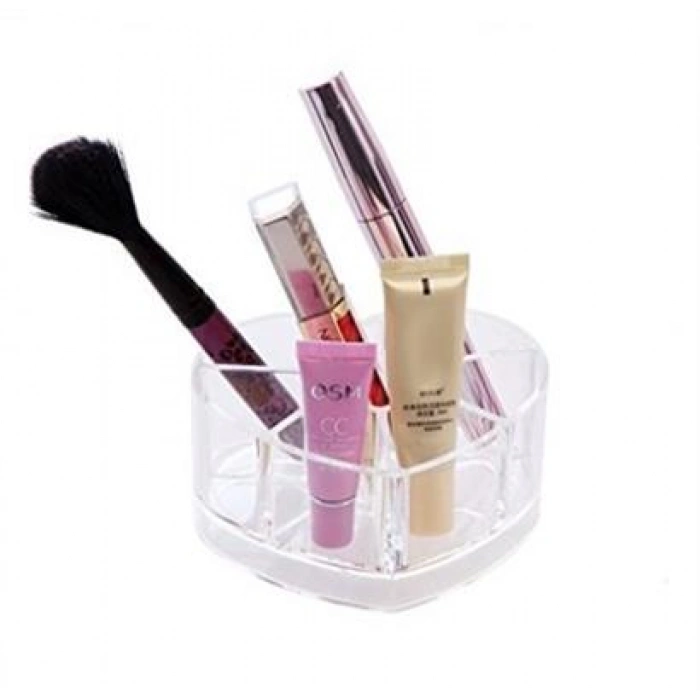 TUFEYO Kozmetik Makyaj Malzemesi Düzenleyici Kalpli Akrilik Organizer