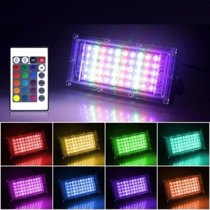 TUFEYO Kumandalı Led Işık Dış Cephe Aydınlatması Çok Renkli RGB Led Panel Işık PartiLed Aydınlatma