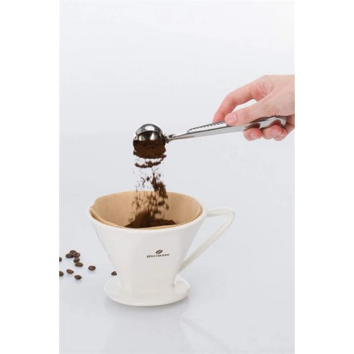 TUFEYO Mandallı Kahve Ölçü Kaşığı Silver Çok Fonksiyonlu Paslanmaz Çelik Kaşık