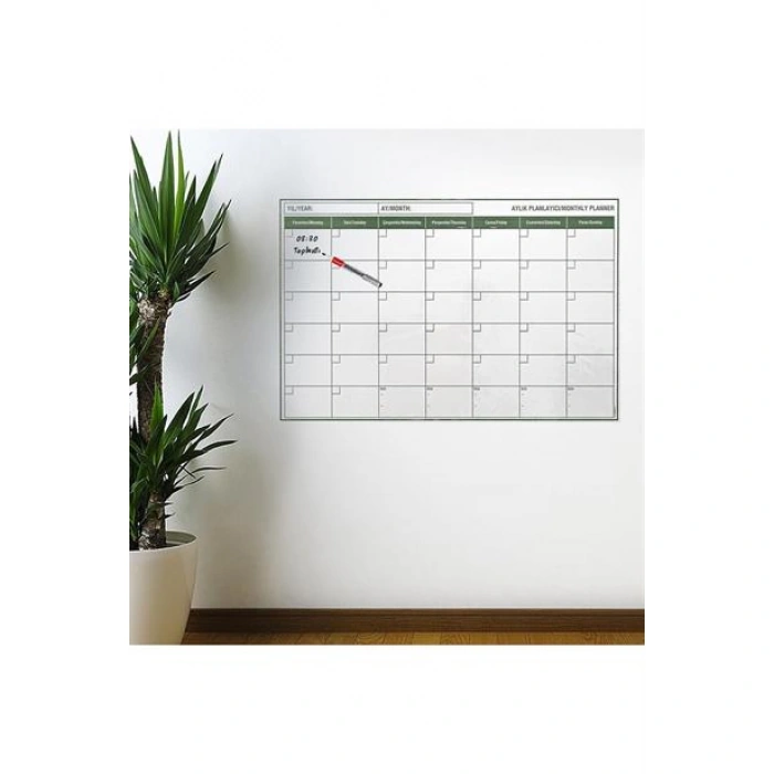 TUFEYO Manyetik Yapışkanlı Bir Aylık Program Planlayıcı Takvim 85x56 cm