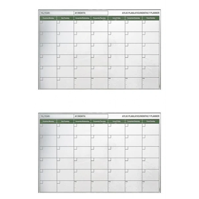 TUFEYO Manyetik Yapışkanlı Bir Aylık Program Planlayıcı Takvim 85x56 cm