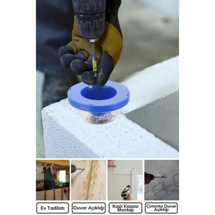 TUFEYO Matkap Ucu Kirlenme Tozlanma Önleyici Toz Haznesi Toz Toplayıcı Aparat