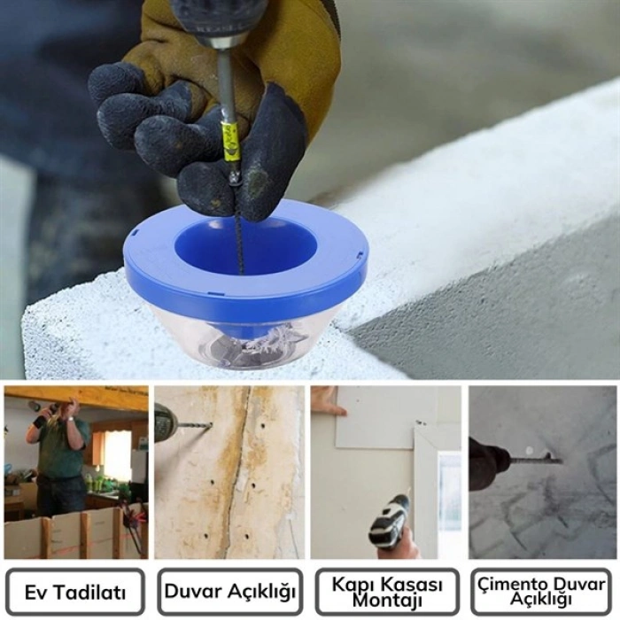 TUFEYO Matkap Ucu Kirlenme Tozlanma Önleyici Toz Haznesi Toz Toplayıcı Aparat