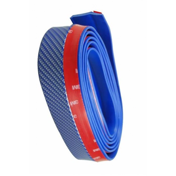 TUFEYO Mavi 2,5 Metre Araba Oto Ön Tampon Koruyucu Kauçuk Pratik Tampon Şerit Bant Döşeme Kiti