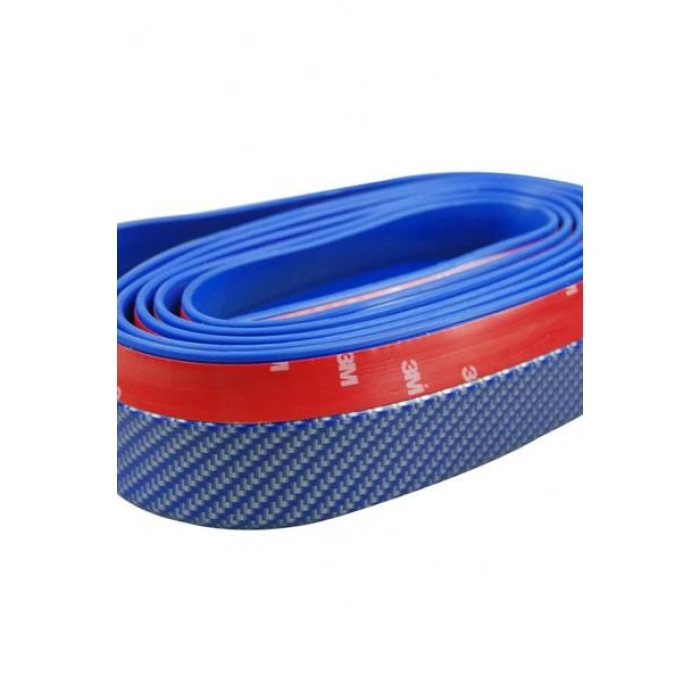 TUFEYO Mavi 2,5 Metre Araba Oto Ön Tampon Koruyucu Kauçuk Pratik Tampon Şerit Bant Döşeme Kiti