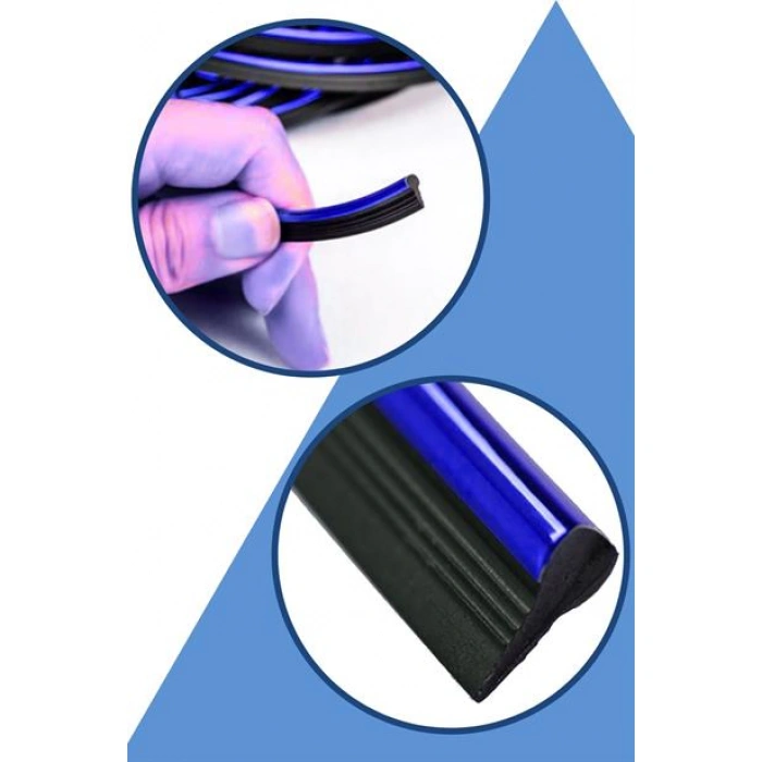 TUFEYO Mavi Araba Oto Trim Dekorasyon Şeridi Kauçuk Elastik Kolay Kurulum 5 metre Şerit Bant