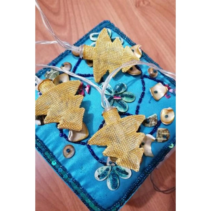 TUFEYO Metal Örgülü Çam Ağacı Şeklinde Günışığı Şerit Led Işık Zinciri