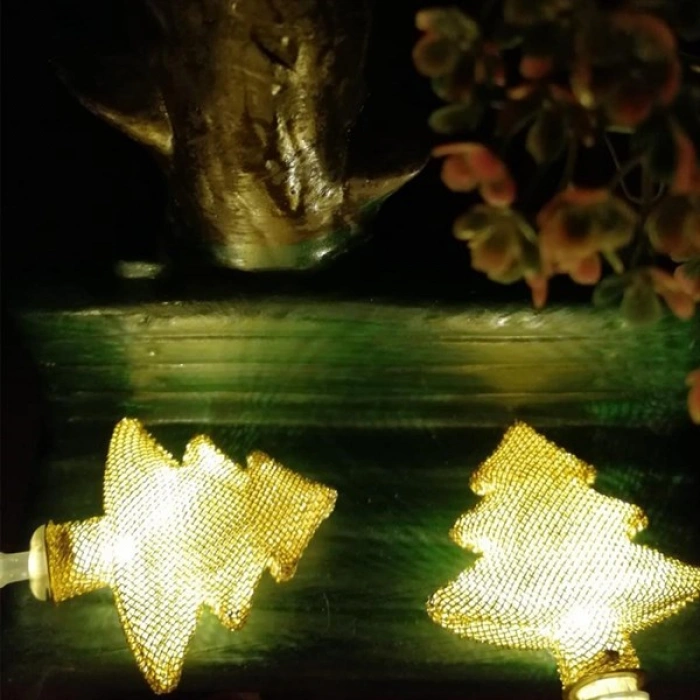 TUFEYO Metal Örgülü Çam Ağacı Şeklinde Günışığı Şerit Led Işık Zinciri