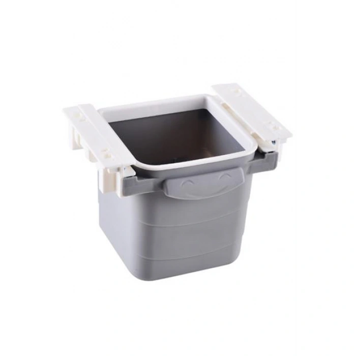 TUFEYO Mini Masa Çöp Kovası Plastik Tezgah Altı Geri Çekilebilir Yapışkanlı Görünmez Bölme Pratik