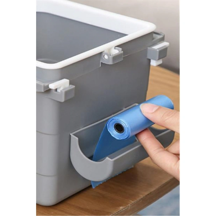 TUFEYO Mini Masa Çöp Kovası Plastik Tezgah Altı Geri Çekilebilir Yapışkanlı Görünmez Bölme Pratik