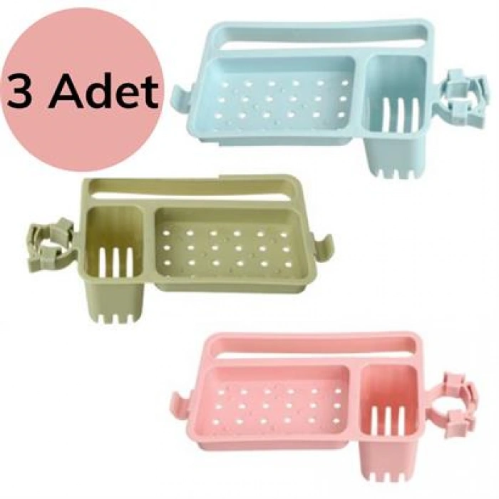 TUFEYO Musluğa Takılan Sünger Havlu Askılı Sabun Hazneli mutfak Banyo Lavabo Düzenleyici Organizer