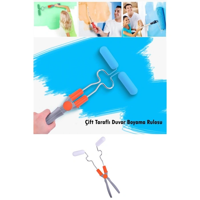 TUFEYO Nano Süngerli Damlatmaz Mobilya ve Duvar Boyama Rulosu Hem Köşe Hem Düz Zemin