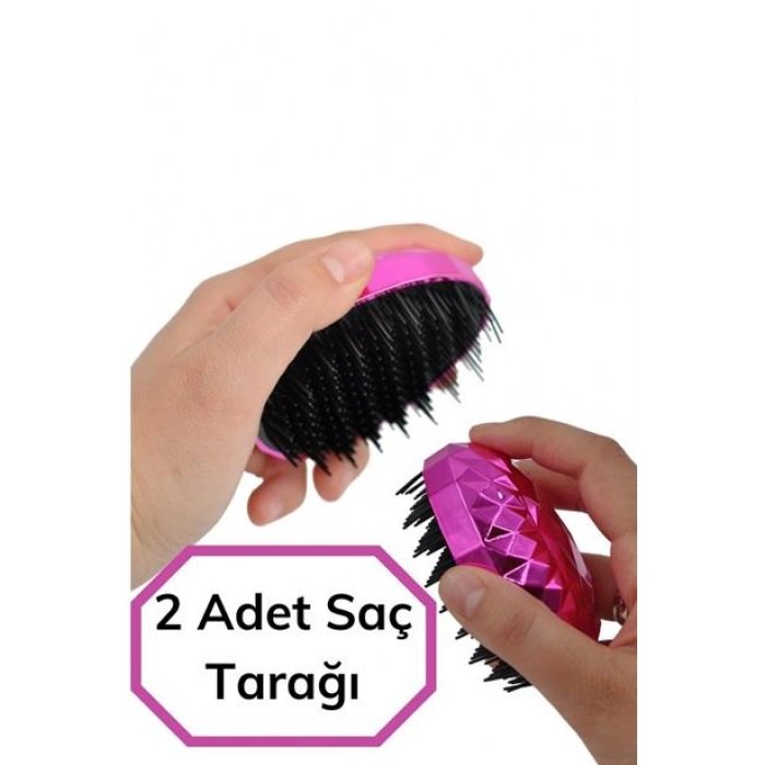 TUFEYO Neon Pembe Düzleştirici Tarak Geniş Aralıklı Her Saç Tipine Uygun Fırçalı Saç Düzleştirici