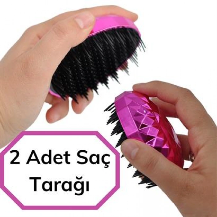 TUFEYO Neon Pembe Düzleştirici Tarak Geniş Aralıklı Her Saç Tipine Uygun Fırçalı Saç Düzleştirici