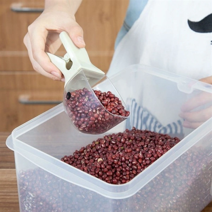 TUFEYO Ördek Tasarımlı Mandallı Tazelik Koruyan Ölçekli Kuru Mama Kaşığı Mama Ölçeği