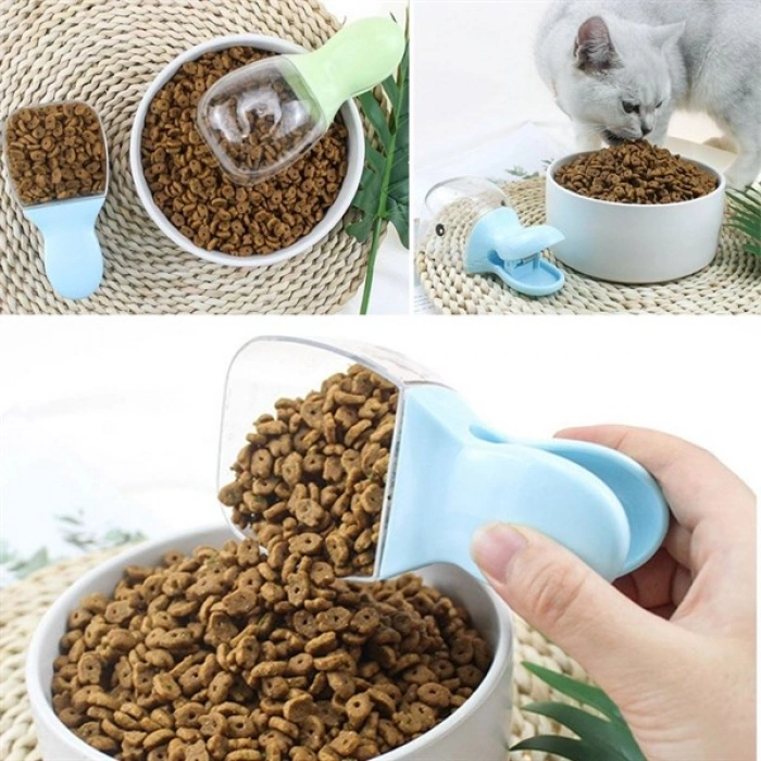 TUFEYO Ördek Tasarımlı Mandallı Tazelik Koruyan Ölçekli Kuru Mama Kaşığı Mama Ölçeği