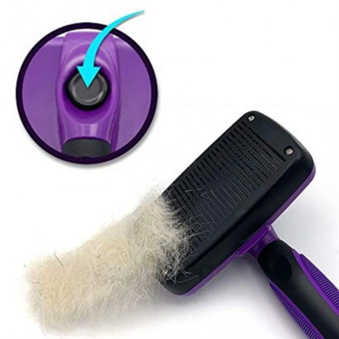 TUFEYO  Otomatik Temizlenebilen Tuşlu Pratik Kedi Köpek Tüy Toplama Fırçası