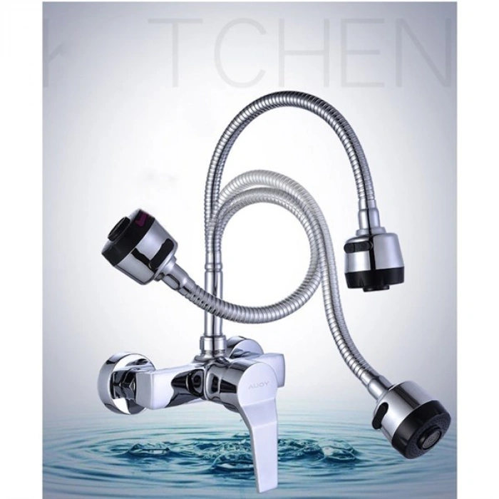 TUFEYO Oynar Başlıklı 2 Fonksiyonlu Spiral Musluk Başlığı Mutfak Hortumu