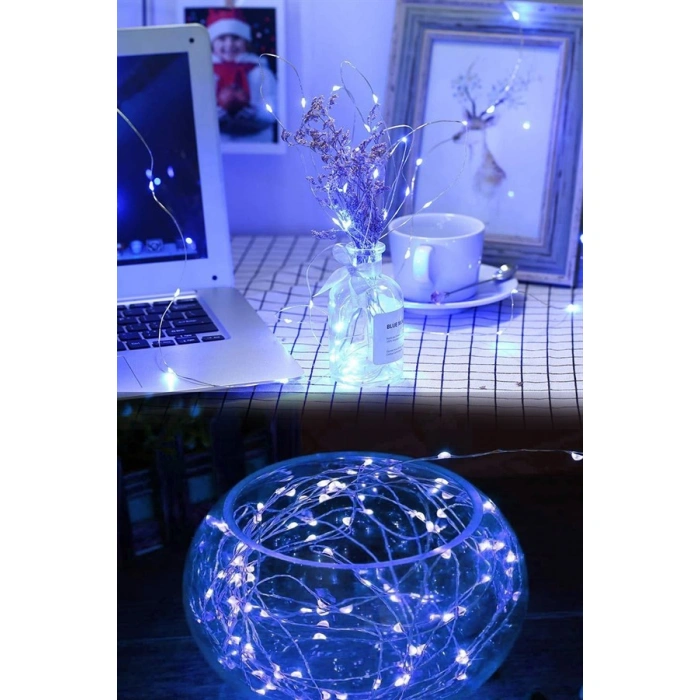 TUFEYO Pilli 5 metre Dekoratif Peri Led Beyaz Aydınlatma Süsleme Lambası