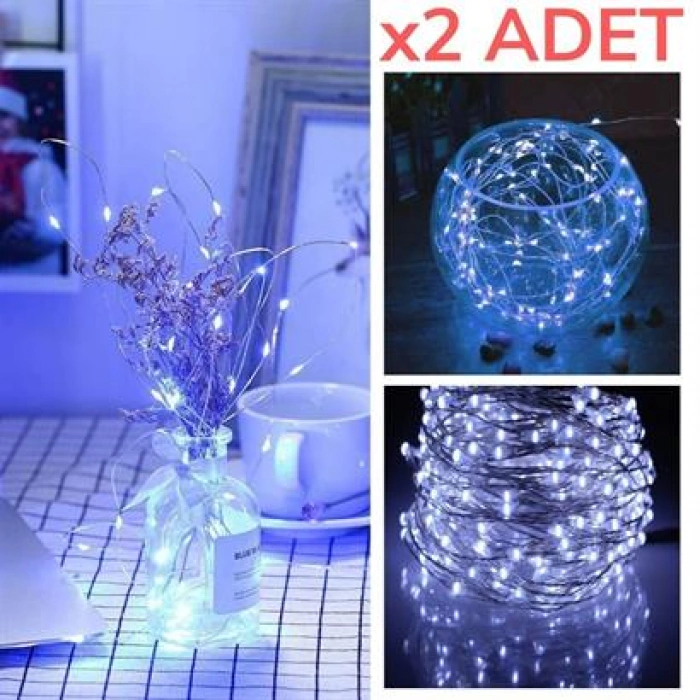 TUFEYO Pilli 5 metre Dekoratif Peri Led Beyaz Aydınlatma Süsleme Lambası