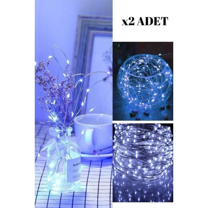 TUFEYO Pilli 5 metre Dekoratif Peri Led Beyaz Aydınlatma Süsleme Lambası