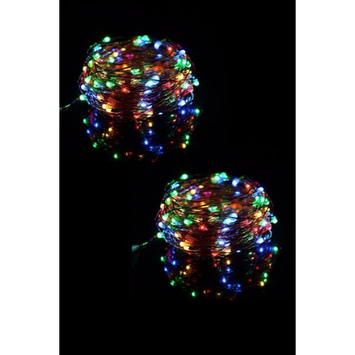 TUFEYO Pilli Renkli Peri Led Işık Dekoratif Aydınlatma 5 Metre RGB Led